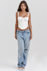 White Lace Back Corset