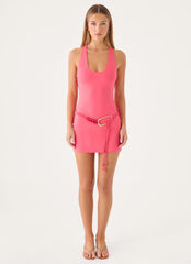 Bad Enough Mini Dress - Coral Red