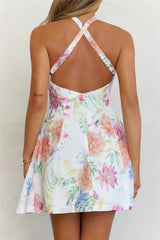 Sweetest Bloom Floral Bow Mini Dress Multi