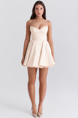 Vintage Cream Tulle Mini Dress