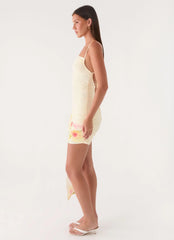 Syna Sash Mini Dress - Soft Lily