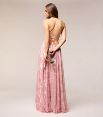 Vivienne Floral Brocade Lace-Up Dress