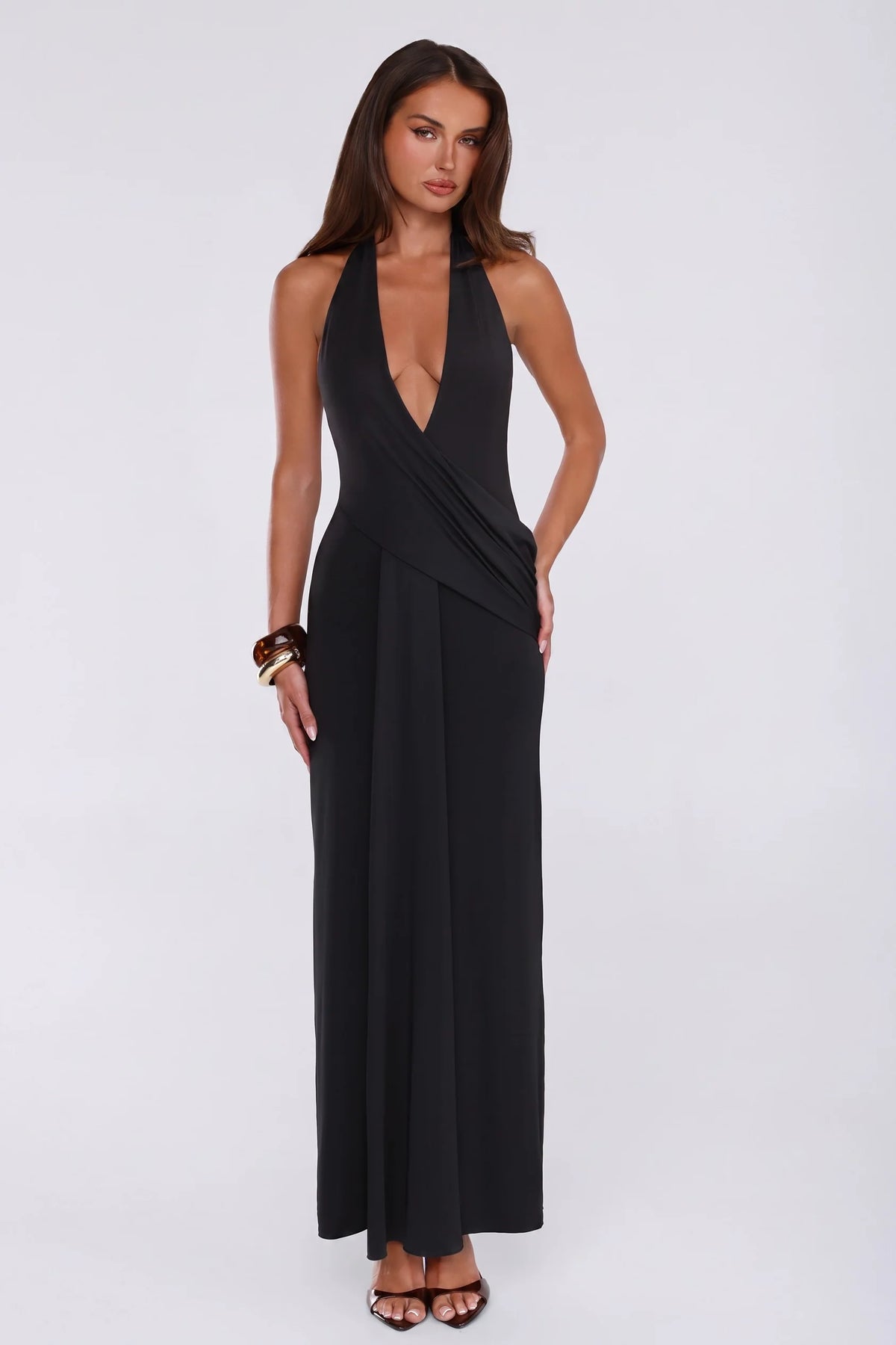 The Perfect Excuse Halter Maxi Dress Black