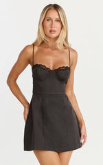Benson Mini Dress - Sweetheart Fit And Flare Tulip Dress in Black