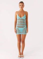 Ocean Whisper Mini Dress - Turquoise