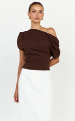 Nalfie Top - Asymmetrical Top in Choc