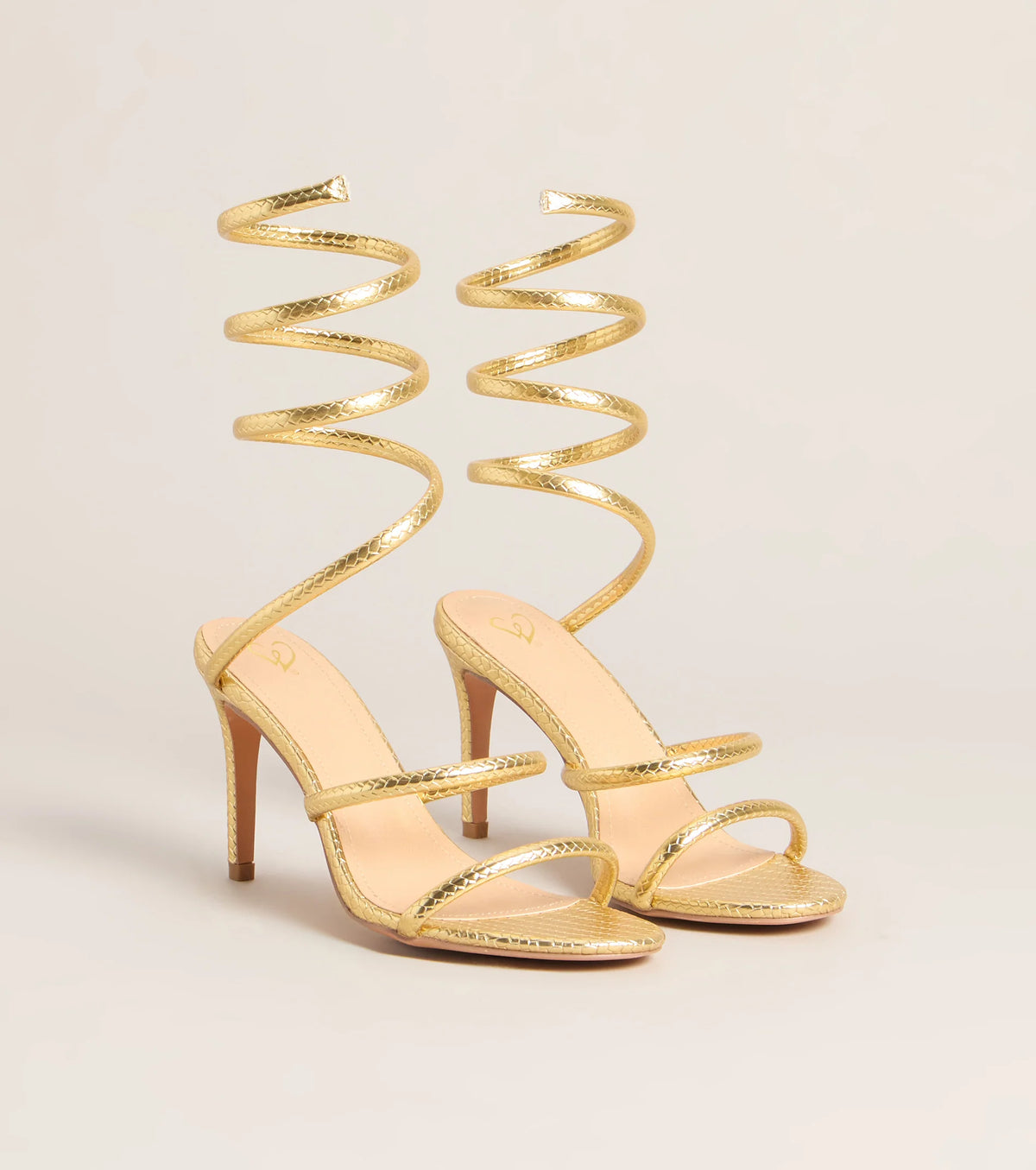 Golden Hour Spiral Stiletto Heels