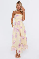 Light Joy Strapless Maxi Dress Yellow