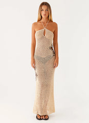 Aster Crochet Maxi Dress - Pastel Yellow