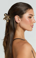 Oliver Flower Hair Clip in Gold