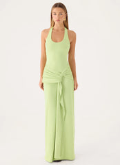 Cristal Halter Maxi Dress - Lime
