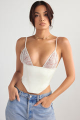 Ivory Satin And Lace Corset