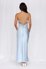 The Samara Satin Maxi Dress Blue