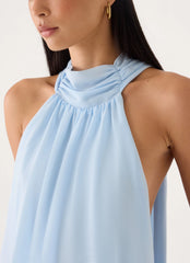 Verbina Scarf Mini Dress - Blue