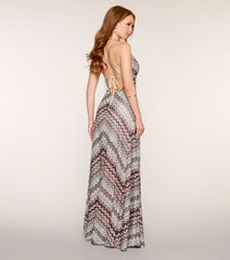 Chantelle Chevron A-Line Formal Dress