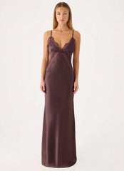 Winona Night Slip Dress - Chocolate