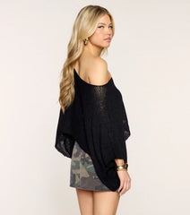 Sheer Shimmer Off-The-Shoulder Poncho